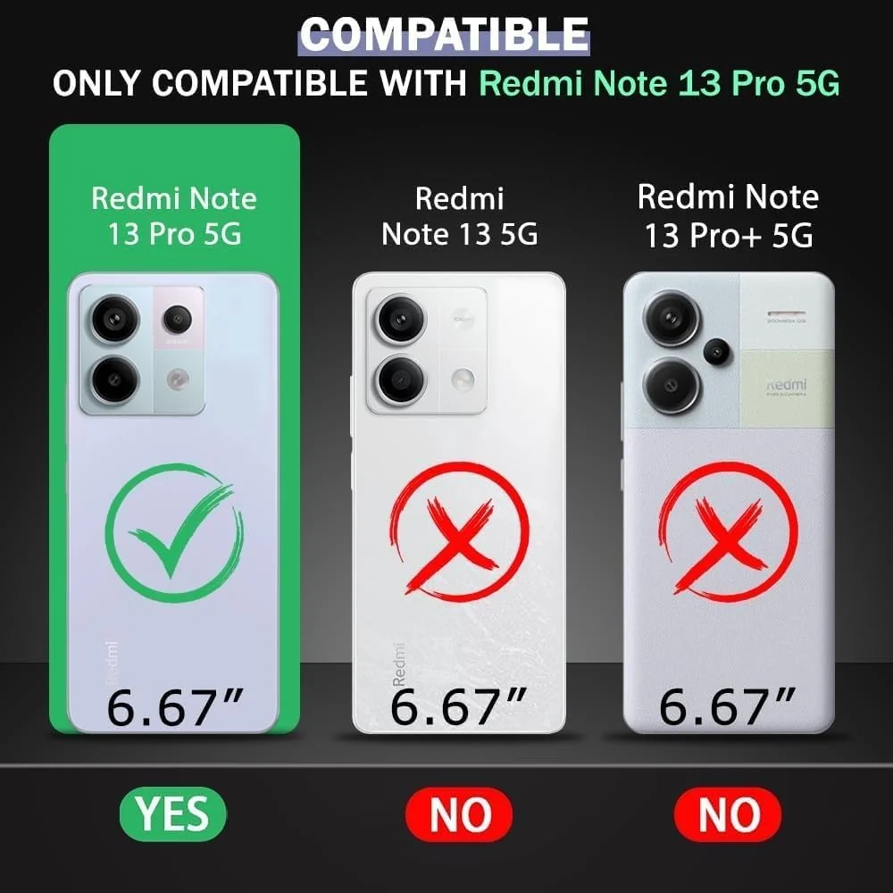 DL3 Mobilak Case Compatible with Xiaomi Redmi Note 13 Pro 5G / Poco X6 Case Crystal Soft TPU Gel Case Flexible Silicone Anti-Scratch Camera Protection TPU Cover - Clear