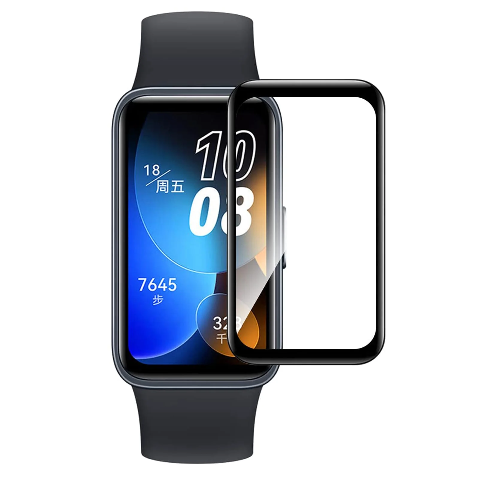 DL3 Mobilak Screen Protector For Huawei Band 8/Huawei Band 9, 3D Curved Soft Edge Protective Film [Anti-Scratch] [Bubble Free] [Ultra Shatterproof] [High Sensitive] (Not Glass) - Black
