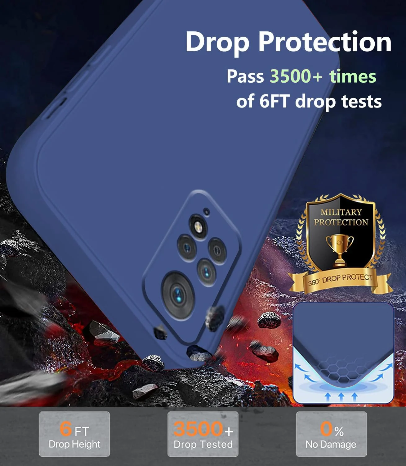 DL3 Mobilak Xiaomi Redmi Note 12 Pro 4G / Redmi Note 11 Pro 4G&5G Case, Soft Flexible Liquid Silicone Gel Rubber Bumper Cover, Full Body Shockproof Protective Phone Case - Blue