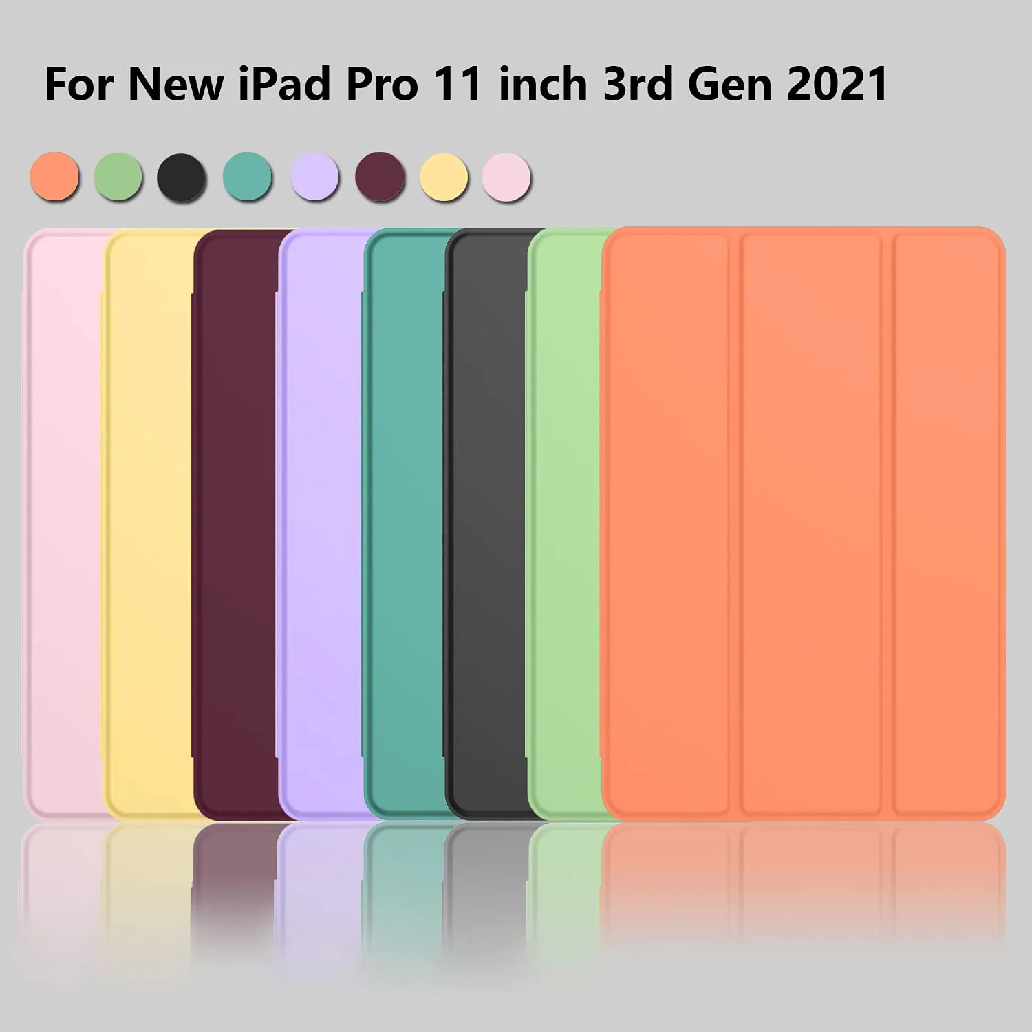 DL3 Mobilak New iPad Pro 12.9 Inch Case 2022/2021/2020(6th/5th/4th Gen) with Pencil Holder, Smart iPad Case [Support Touch ID and Auto Wake/Sleep] with Auto 2nd Gen Pencil Charging - Orange