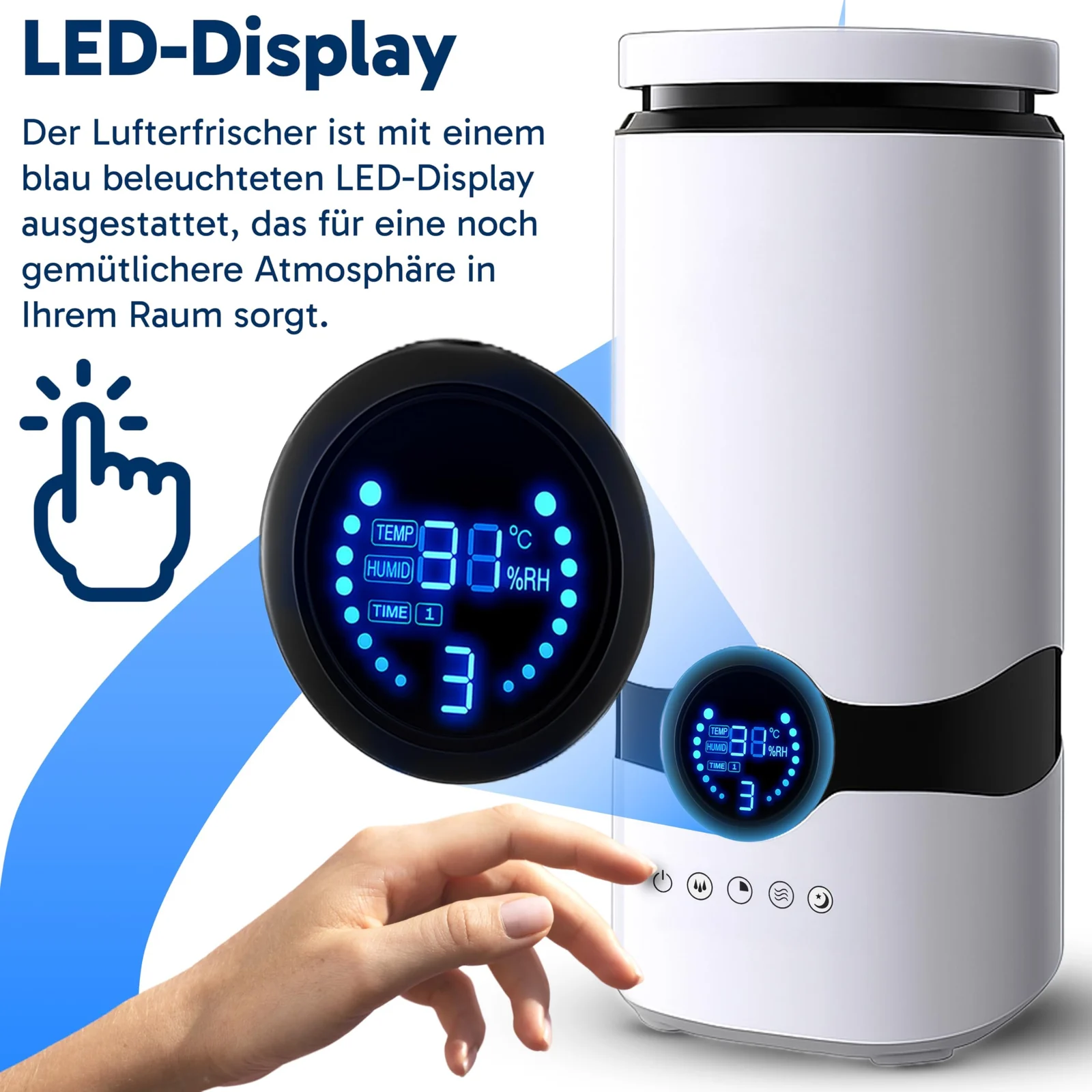 Mobigon Ultrasonic Humidifier Against Dry Heating Air 4L, Room Humidifiers with Remote Control for Bedroom, Children's Room and Plants, Air Humidifier, Ultra Quiet Aroma Diffuser - White