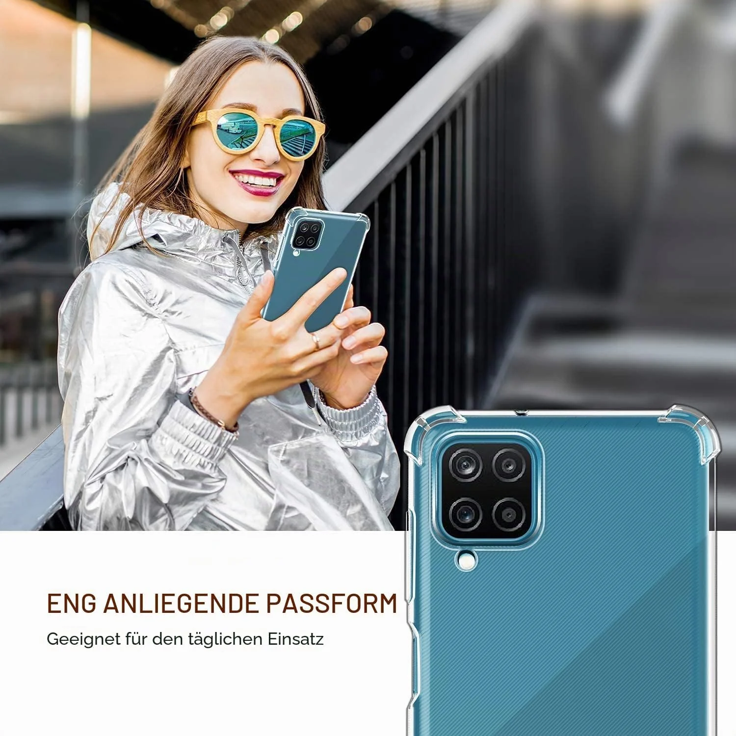 DL3 MOBILAK Clear Soft TPU Phone Case for Samsung GalaxyA12 and M12 - Clear