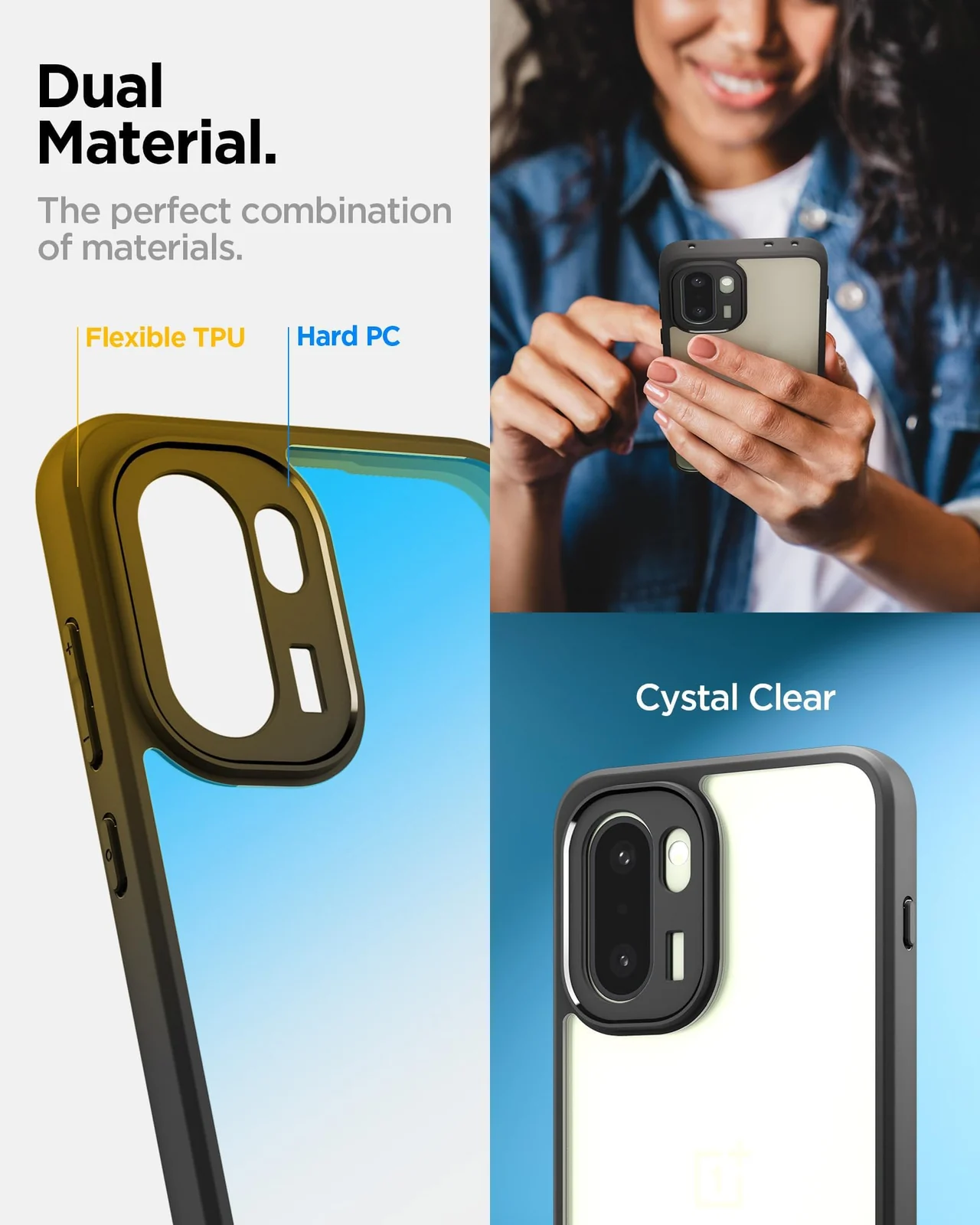 DL3 Mobilak Clear TPU Case for OnePlus Ace 6 / Ace 6T / OnePlus 15R, Camera protection, Shock-absorbing protection, Scratch-resistant surface - Black