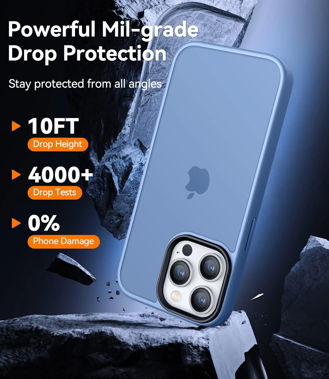 DL3 Mobilak Translucent Matte Case for iPhone 13 Pro / iPhone 14, Supports wireless charging, Camera protection, Shock-absorbing protection - Red