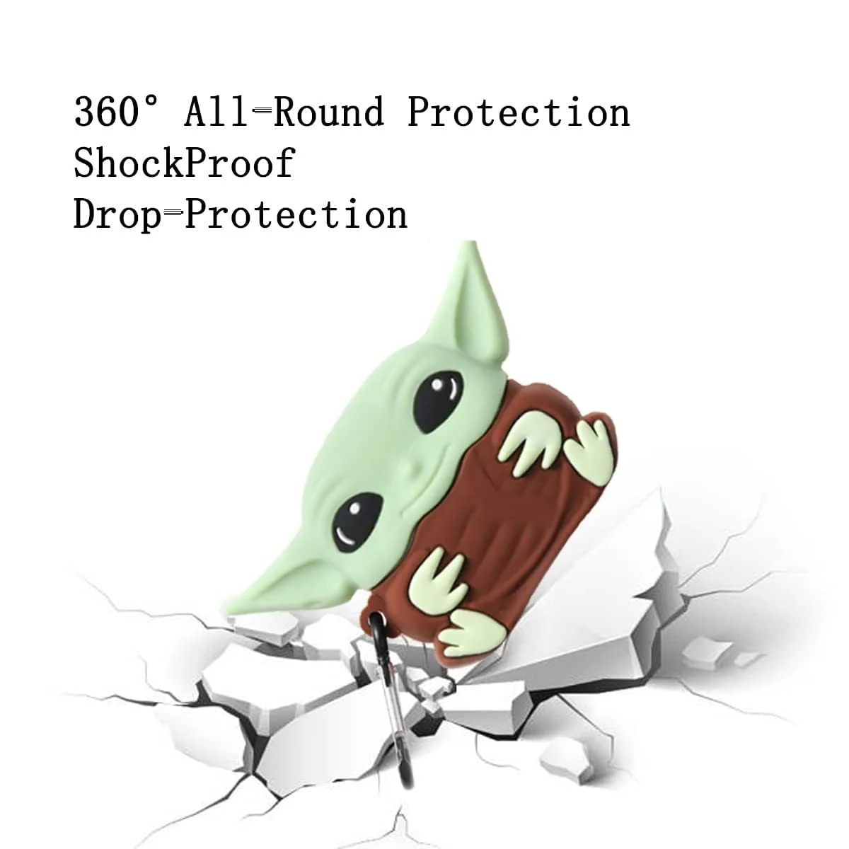 DL3 Mobilak For AirPods Pro Case Soft Silicone Shockproof Cover for Apple AirPods Pro, New 3D Cute Cartoon Creative Fun Case Skin with Keychain Design for AirPods Pro Charging Case 2019 - Yoda Baby