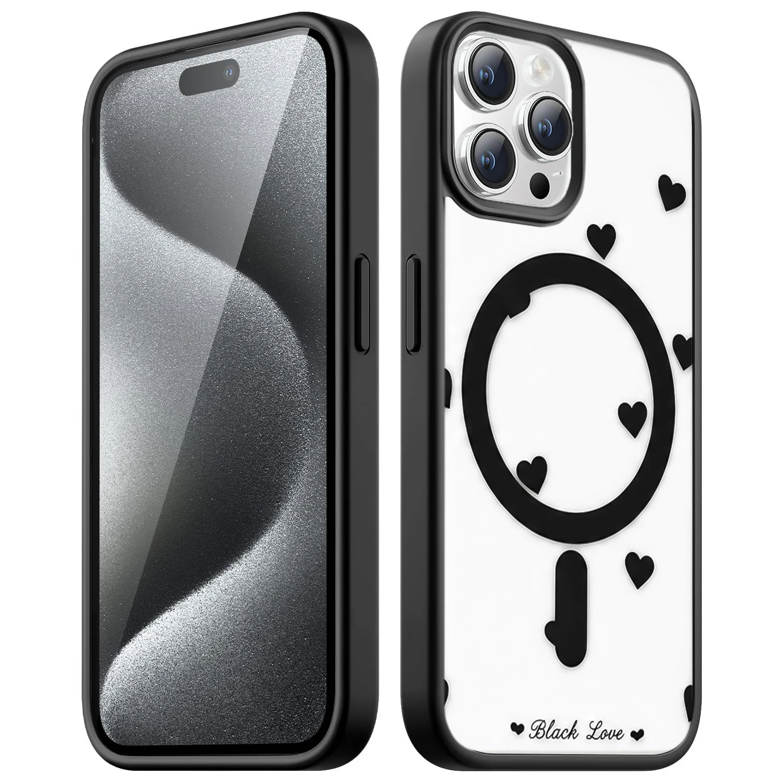 Dl3 Mobilak Case Magnetic Crystal Clear for iPhone 15 Pro Max (6.7 Inch) Case, [Compatible with MagSafe] (Deep Purple)
