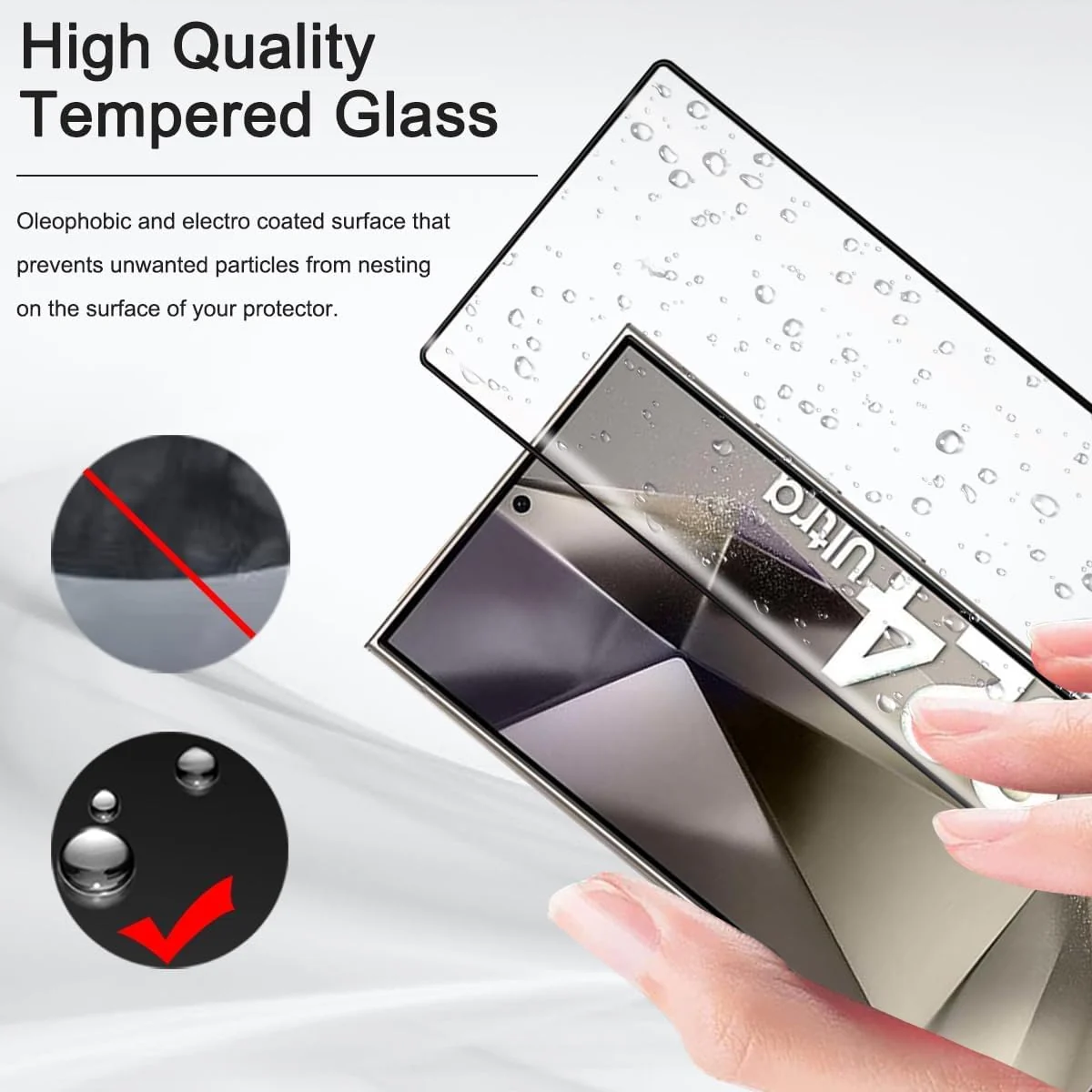 DL3 Mobilak Screen Protector for Samsung Galaxy S24 Ultra, Tempered Glass Screen Saver Premium HD Protective, Scratch Resistant, NO-Bubble, 9H Hardness, Full Coverage Film - Clear