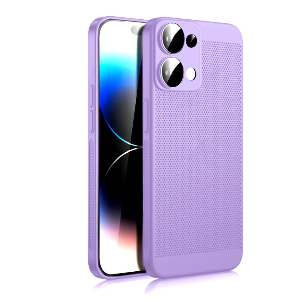 DL3 Mobilak Case for OPPO Reno 13 5G/OPPO Reno13 5G Heat Dissipation with Built-in Camera Lens Protector Slim Fit Breathable Cooling Anti-Fingerprint Hard PC Back Shockproof Cover