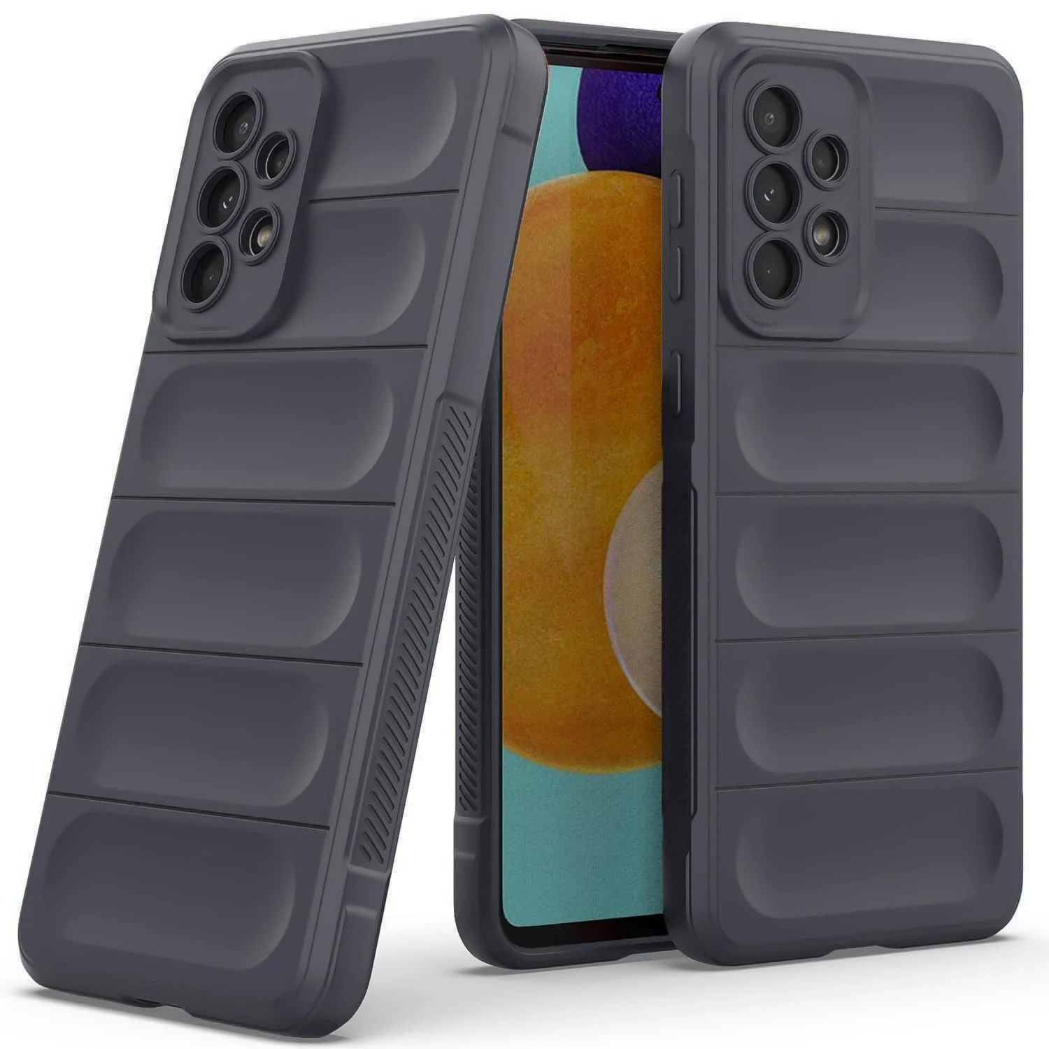 DL3 Mobilak Flexible Silicone and TPU Protective Case with Camera Protection for Samsung Galaxy A33 5G - Dark Gray