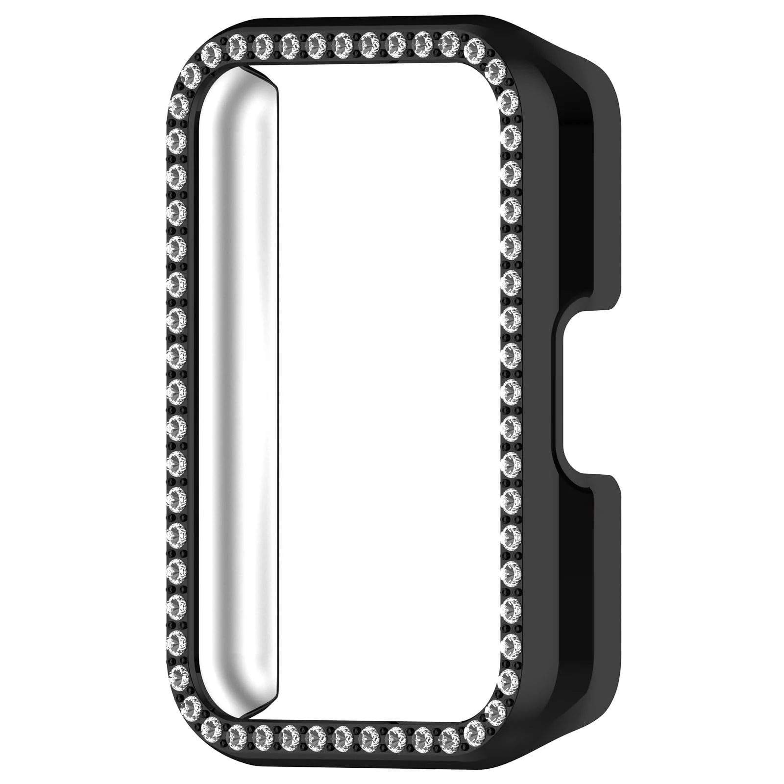 DL3 Mobilak Compatible with Huawei Watch Fit Case Replacement Bling Crystal Protector Case Cover Frame Plating Metal Color PC Shockproof Case Guard Thin Bumper Shell for Huawei Watch Fit - Black