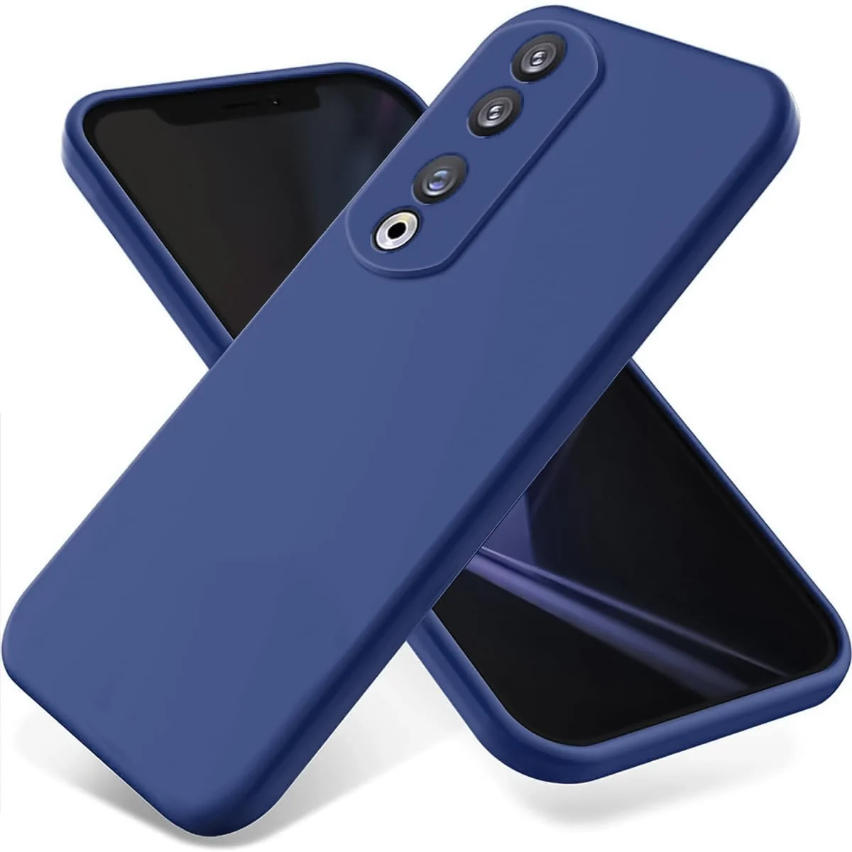 DL3 Mobilak Silicone Protective Case for Honor 70, Shock-absorbing protection, Scratch-resistant surface, Soft microfiber lining - Blue 1