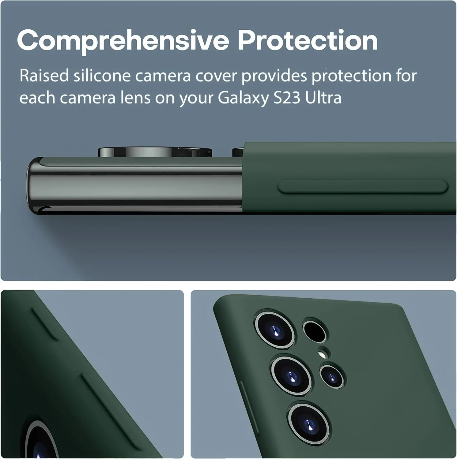 DL3 Mobilak Soft Silicone Protective Case for Samsung Galaxy S22 Ultra 5G with Microfiber Lining and Shockproof Design - Green