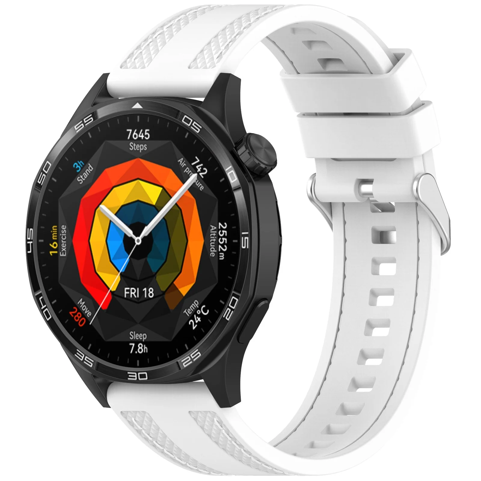 DL3 Mobilak 22mm Rubber Strap Compatible with Huawei Watch GT 6 46mm/GT 6 Pro/GT5 46mm/GT 5 Pro/GT4 46mm/GT 3 Pro, Soft Durable Bracelet Nylon Silicone Replacement Band for Huawei Watch 4 Pro/Watch 3 - White