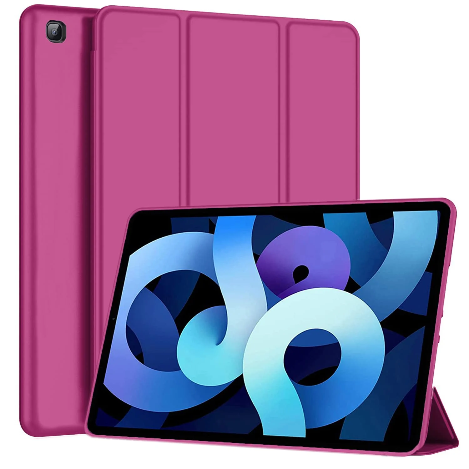 DL3 Mobilak Smart Case Compatible with Samsung Galaxy Tab A7 Lite 8.7 2021 (SM-T220/ T225/T227), Case Flip Cover Leather Case Soft TPU Back And Trifold Stand With Auto Sleep - Rose Red