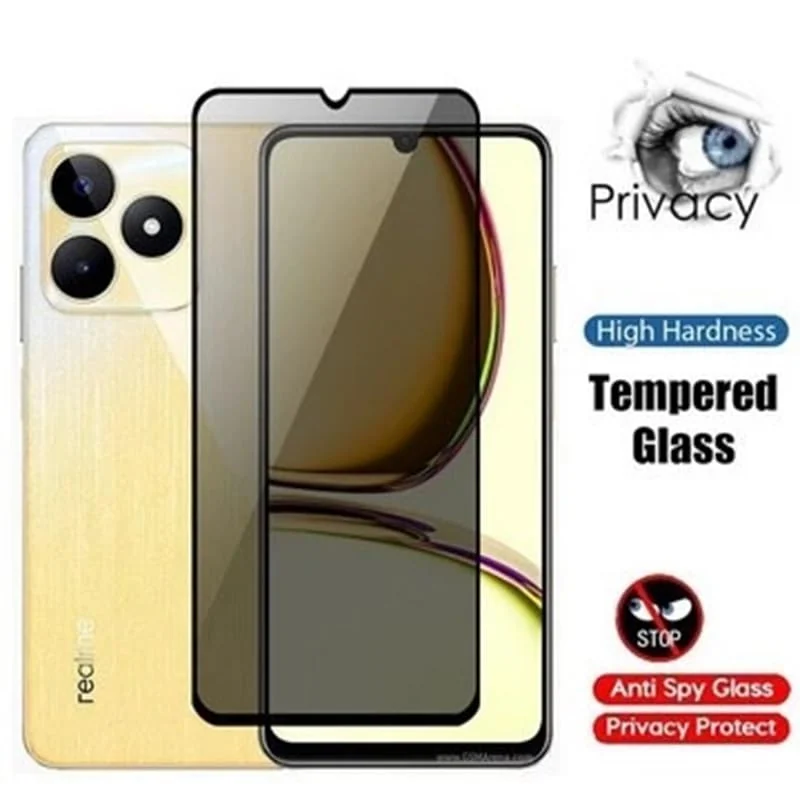 DL3 Mobilak Privacy Full Glass Screen Protector For realme C53 - Black