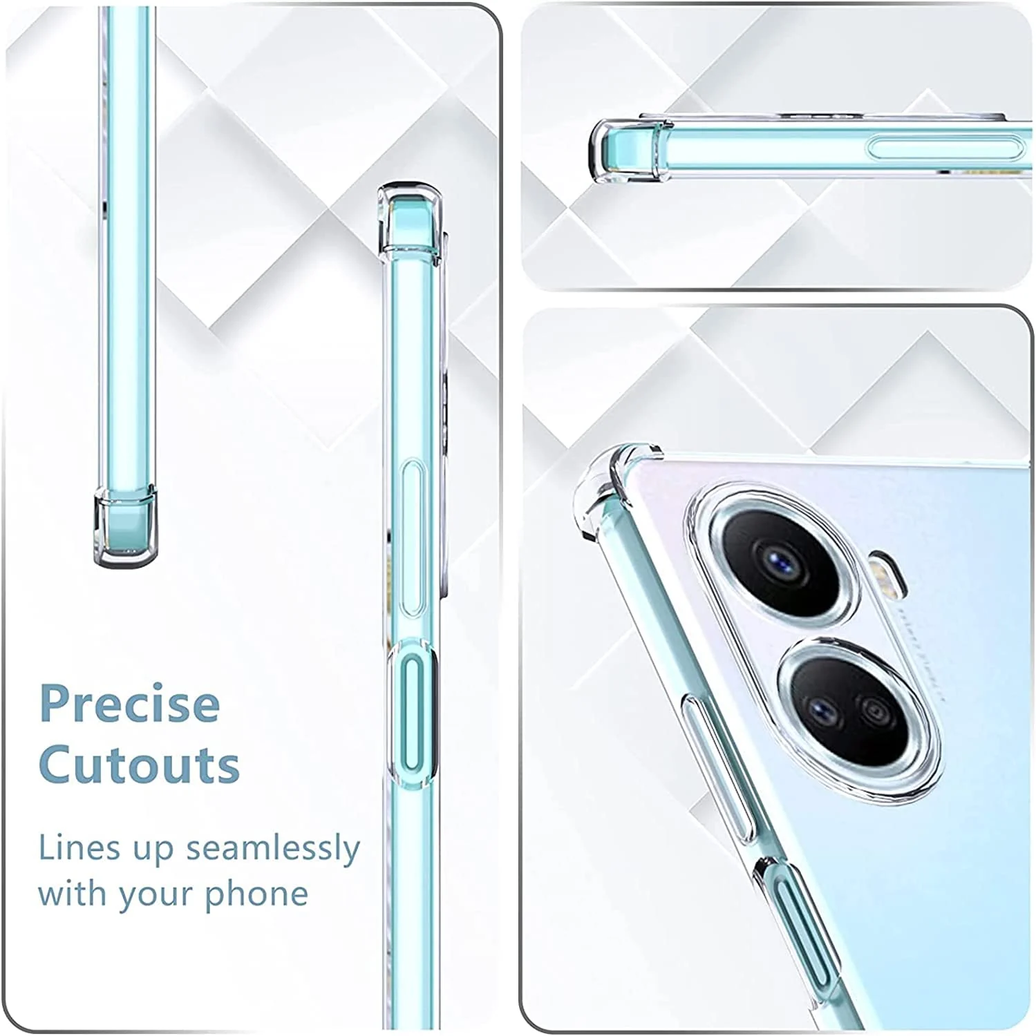 DL3 Mobilak Case Compatible with Huawei Nova 10SE, Cover Silicone TPU Gorilla Anti-shock Protector Camera Shockproof Corners - Clear