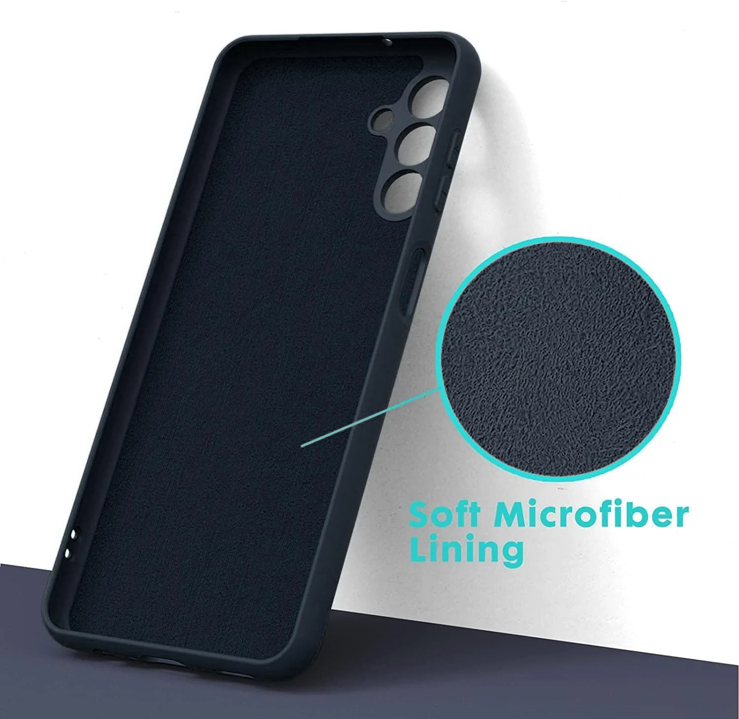 DL3 Mobilak Silicone Protective Case for Samsung Galaxy A15, Shock-absorbing protection, Scratch-resistant surface, Soft microfiber lining - MidNight Blue