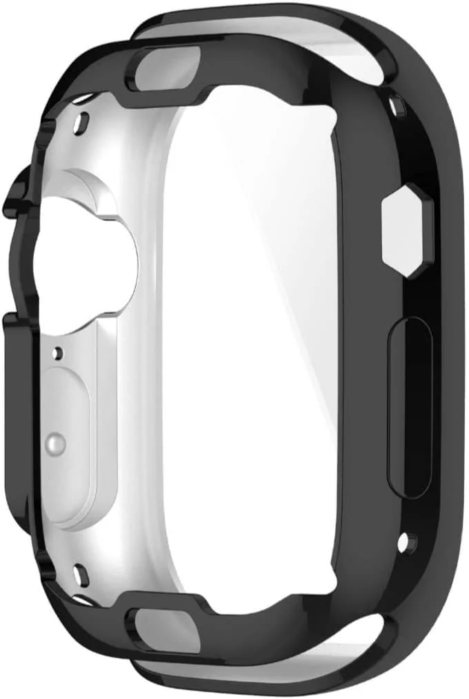 DL3 Mobilak Case Compatible with Apple Watch Ultra 49mm Case Watch Soft TPU Shockproof Cover Slim Guard Thin Bumper Shell Protector - Black
