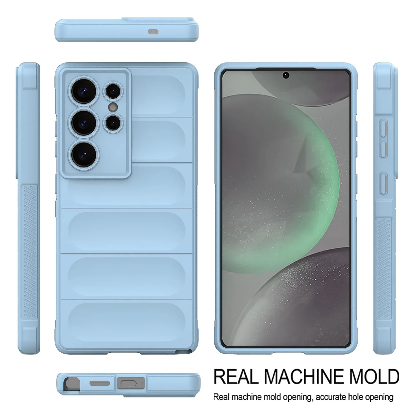 DL3 Mobilak Flexible Silicone and TPU Protective Case with Camera Protection for Samsung Galaxy S25 Ultra - Baby Blue