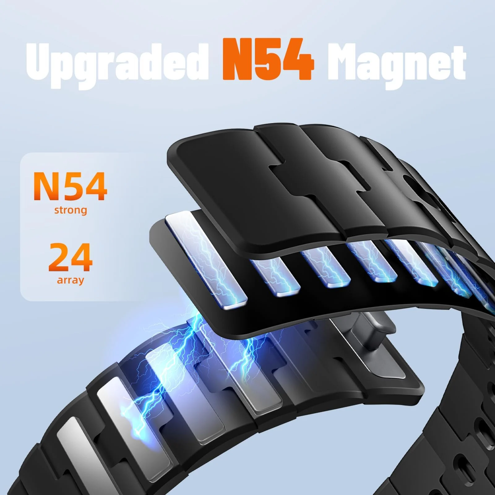DL3 MOBILAK Adjustable Silicone Sports Watch Strap for 49MM - Orange/Starlight
