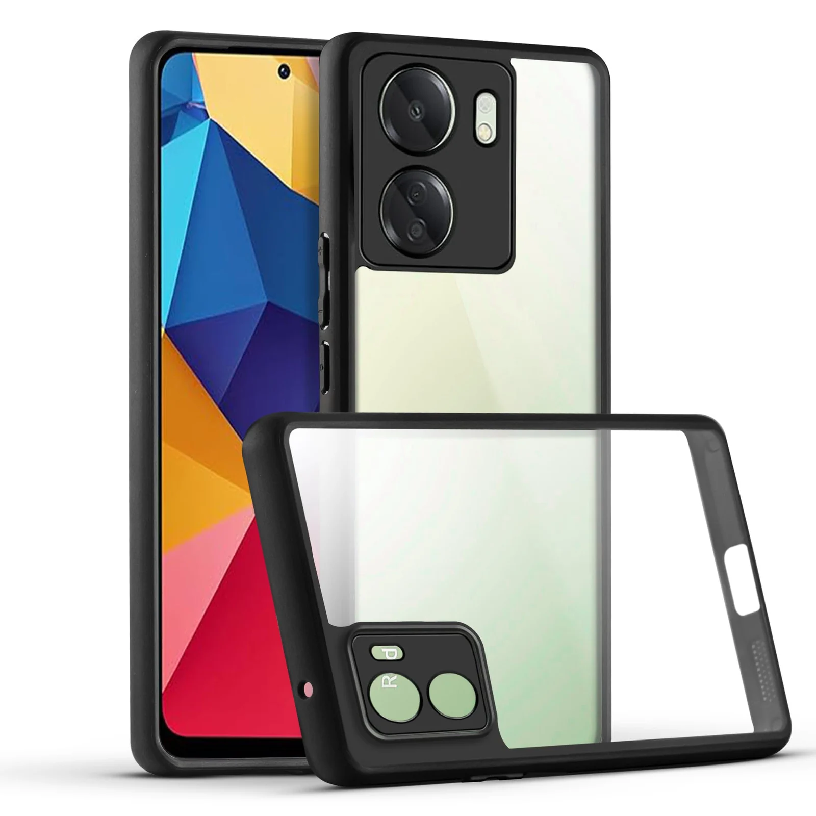 DL3 Mobilak Clear Protective Case for Xiaomi Redmi 13C / Poco C65 - Black