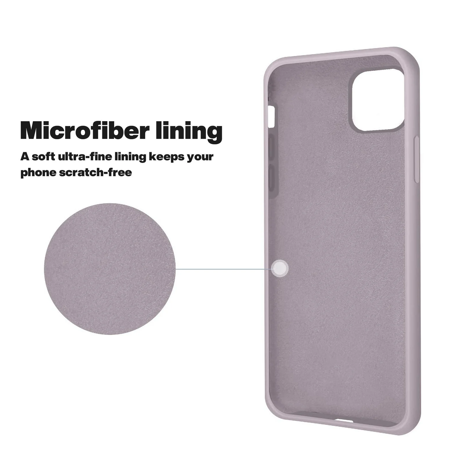 DL3 Mobilak Liquid Silicone Case for iPhone 11 (6.1 Inch), Shock-absorbing protection, Scratch-resistant surface, Soft microfiber lining - Lavender Pink