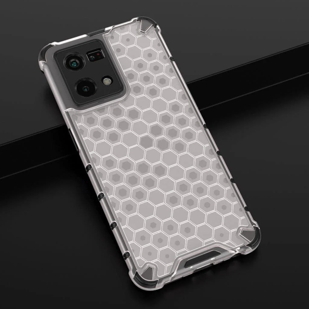 DL3 Mobilak Honeycomb Protective Case for OPPO Reno 8 4G / Reno 7 4G, Shock-absorbing protection, Transparent design, Slim, lightweight profile - Clear