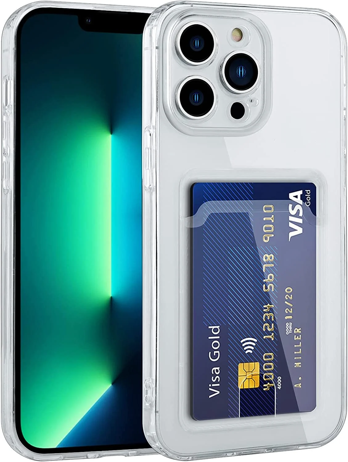 DL3 Mobilak Compatible with Apple iPhone 14 Pro (6.1 inch) Wallet Case with Card Holder, Precision Cut-Outs and TPU Bumper for Shock Absorption, Anti-Scratch Smudge-Proof (Matte ) - Clear