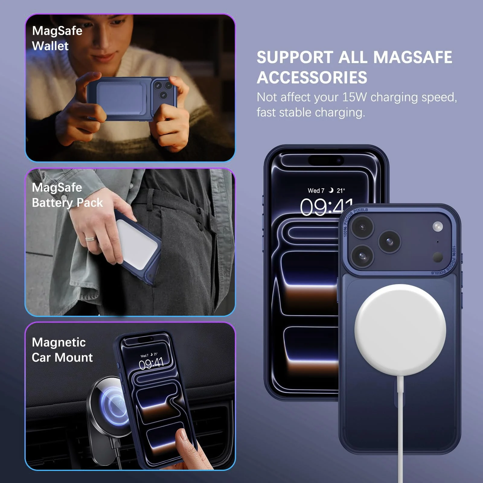DL3 MOBILAK Protective Phone Case for Apple iPhone 18 Pro and 17 Pro - Blue