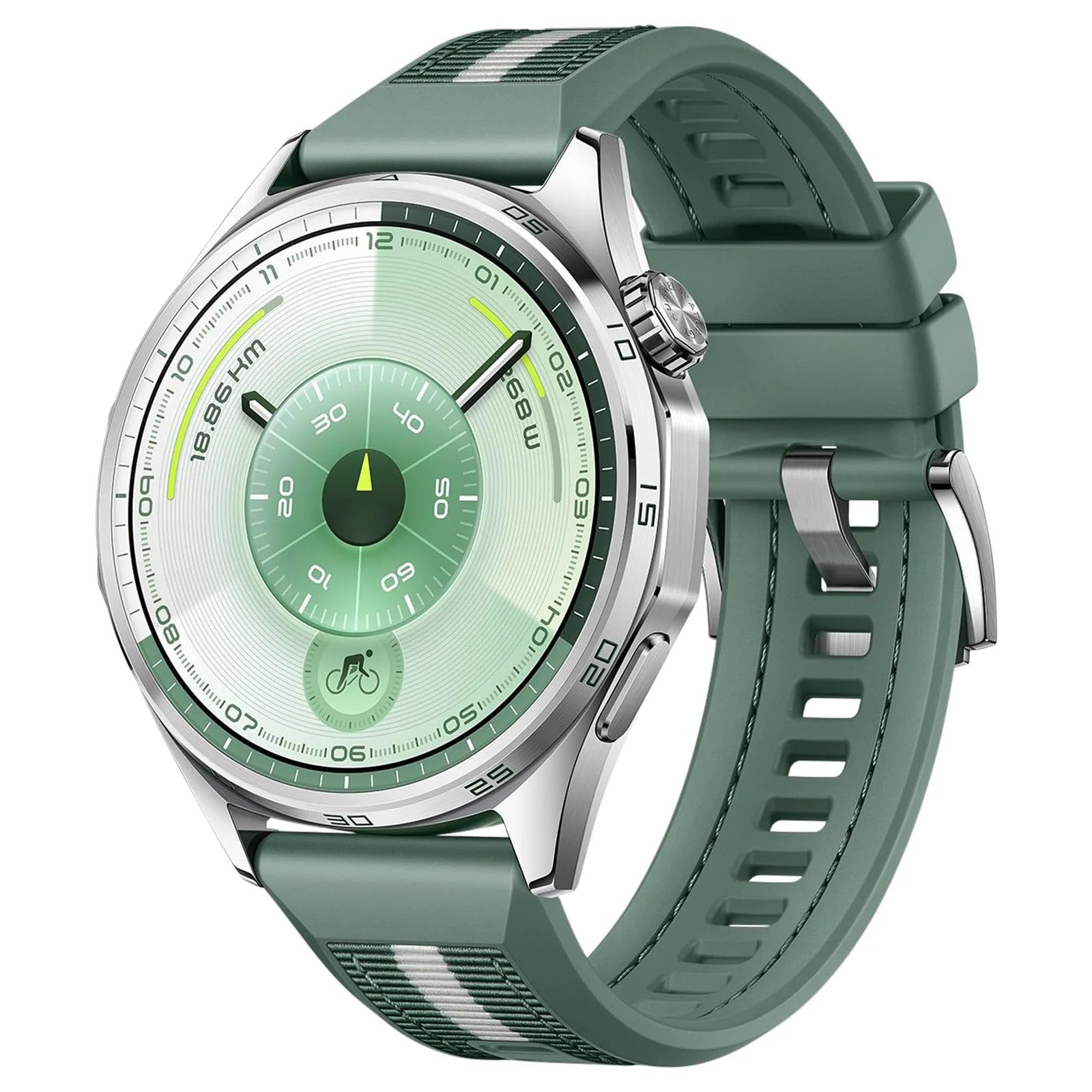 DL3 Mobilak Rubber Strap 22mm Watch Strap Compatible with Huawei Watch GT5/GT6 strap 46mm Nylon Silicone Band for GT3 46mm/GT4/GT 3 Pro/GT 2 Pro/GT 2e/Ultimate Quick Release Watchband - Wild Green
