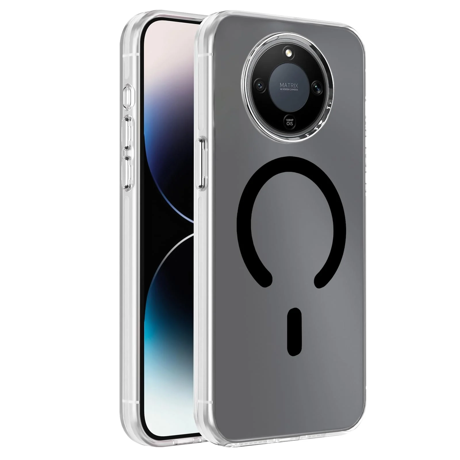 DL3 Mobilak Case for Honor X9D / Magic 8 Lite / X70 Crystal Clear [Not Compatible with MagSafe] Soft TPU Gel Case Flexible Silicone Anti-Scratch Transparent TPU Cover - Black
