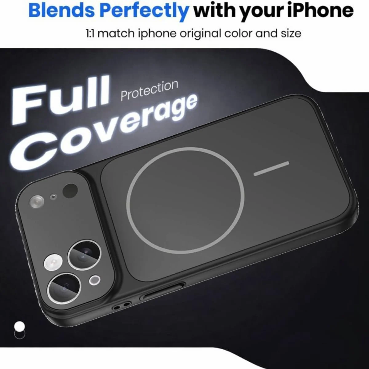 DL3 Mobilak PC Protective Case for iPhone 13 / iPhone 14, Compatible with MagSafe accessories, Supports wireless charging, Camera protection - Black