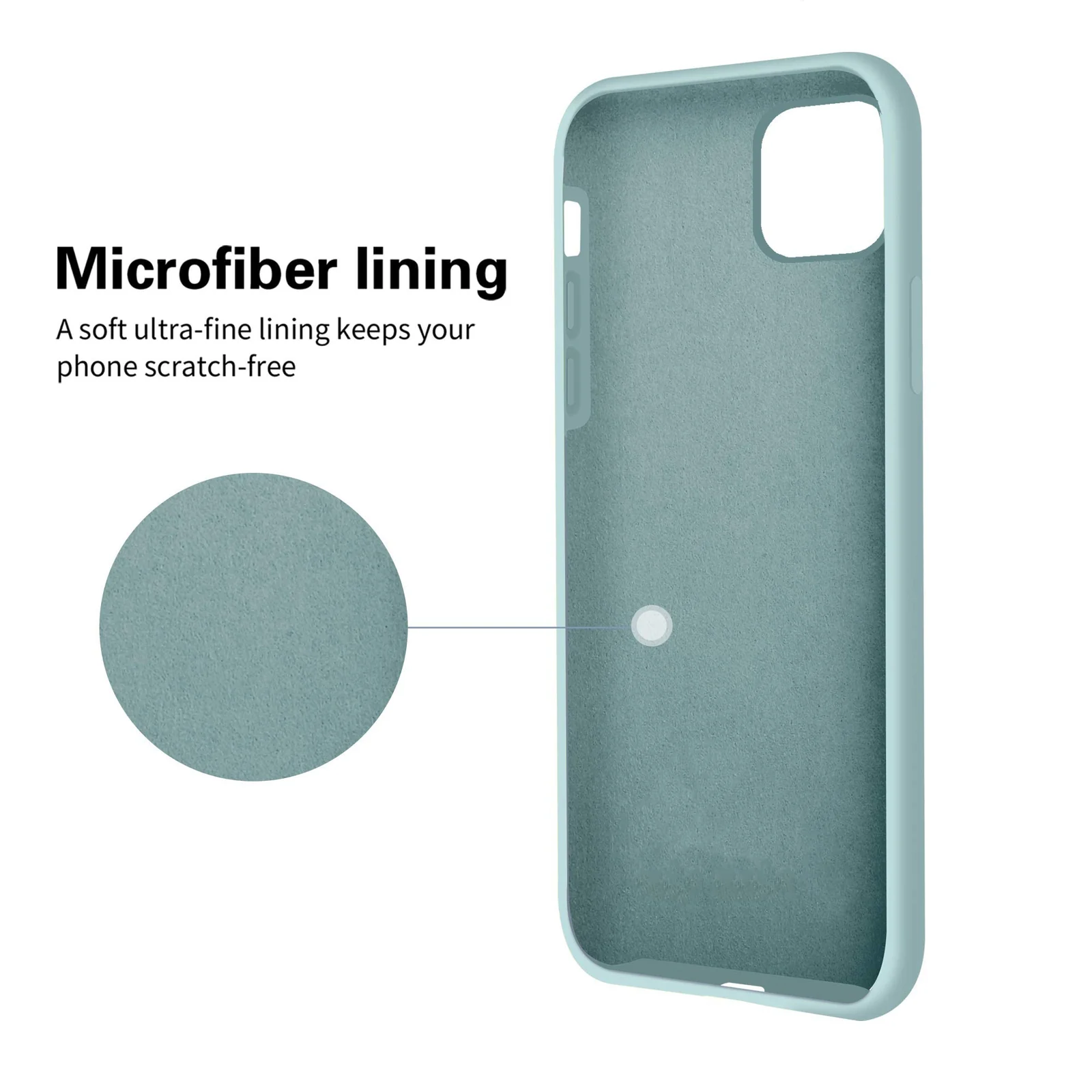 DL3 Mobilak Liquid Silicone Protective Case with Soft Microfiber Lining for iPhone 13 / iPhone 14 - Mint Green