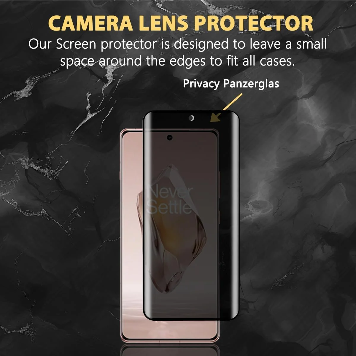 DL3 Mobilak Screen Protector for OnePlus 12R UV Glass Fingerprint Reader Support 3D Curved Anti-Spy Tempered Glass Screen Protector - Privacy