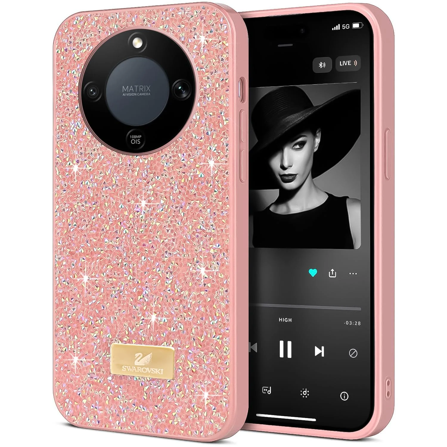 5.5 — DL3 Mobilak Glitter Protective Case with Camera Protection for Honor X9D / Magic 8 Lite