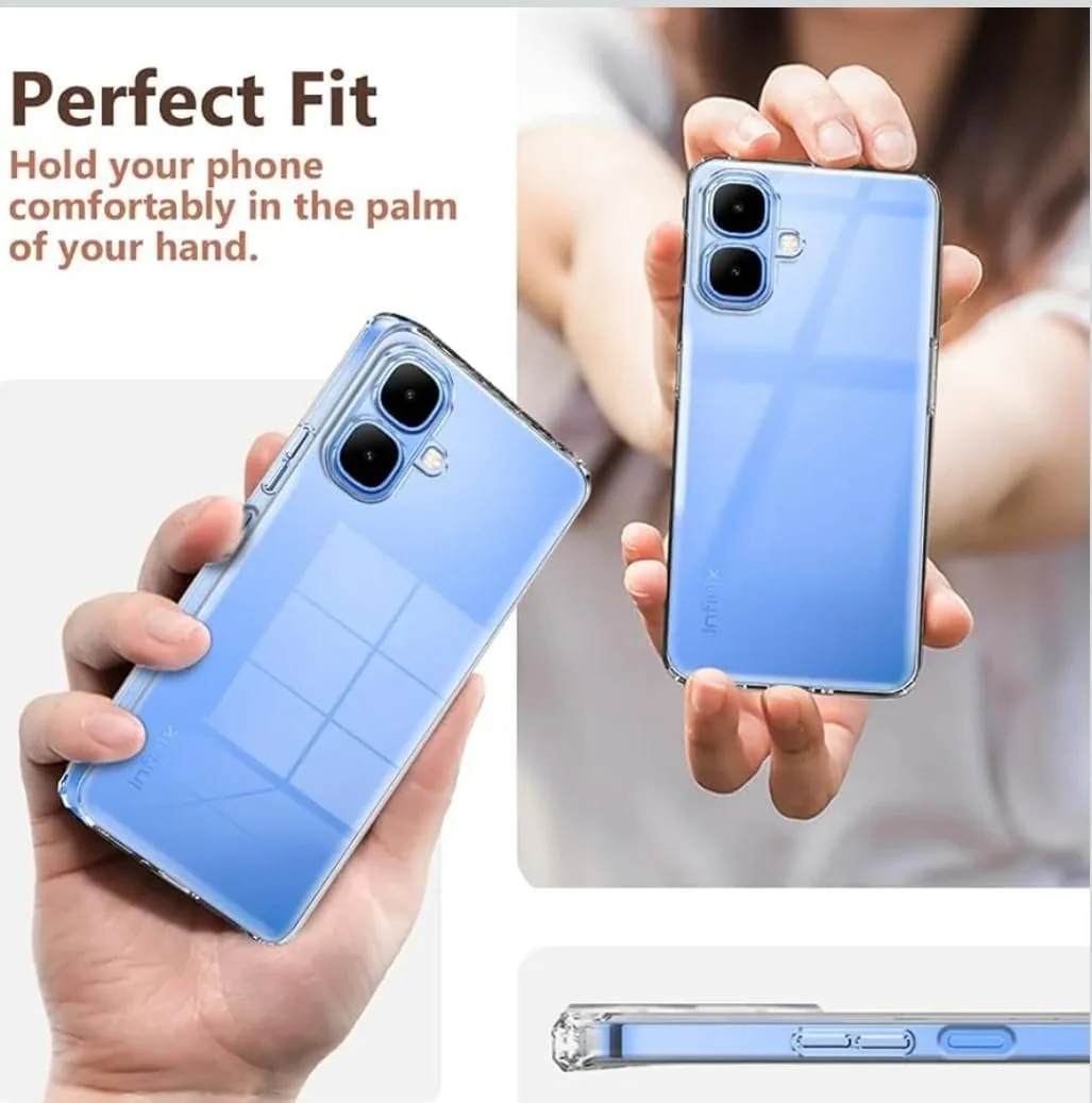 DL3 Mobilak Case Compatible with Infinix Smart 10 / Tecno Pop 10 Case Crystal Soft TPU Gel Case Flexible Silicone Anti-Scratch TPU Cover - Clear