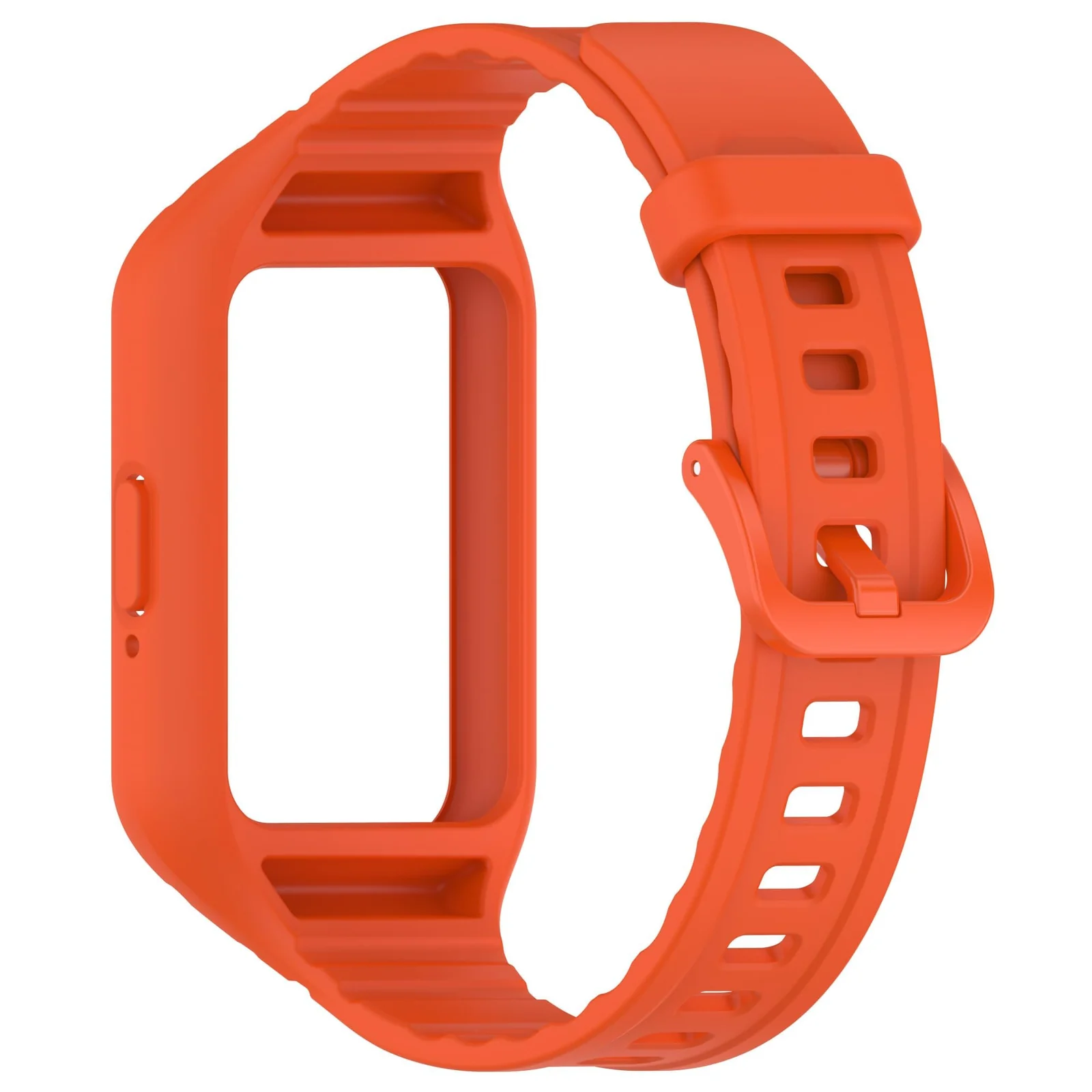 DL3 Mobilak Strap Compatible with Samsung Galaxy Fit 3 SM-R390, Silicone Sport Band Replacement Watchband with Bumper Case for Samsung Galaxy Fit 3, Adjustable Wristband - Orange