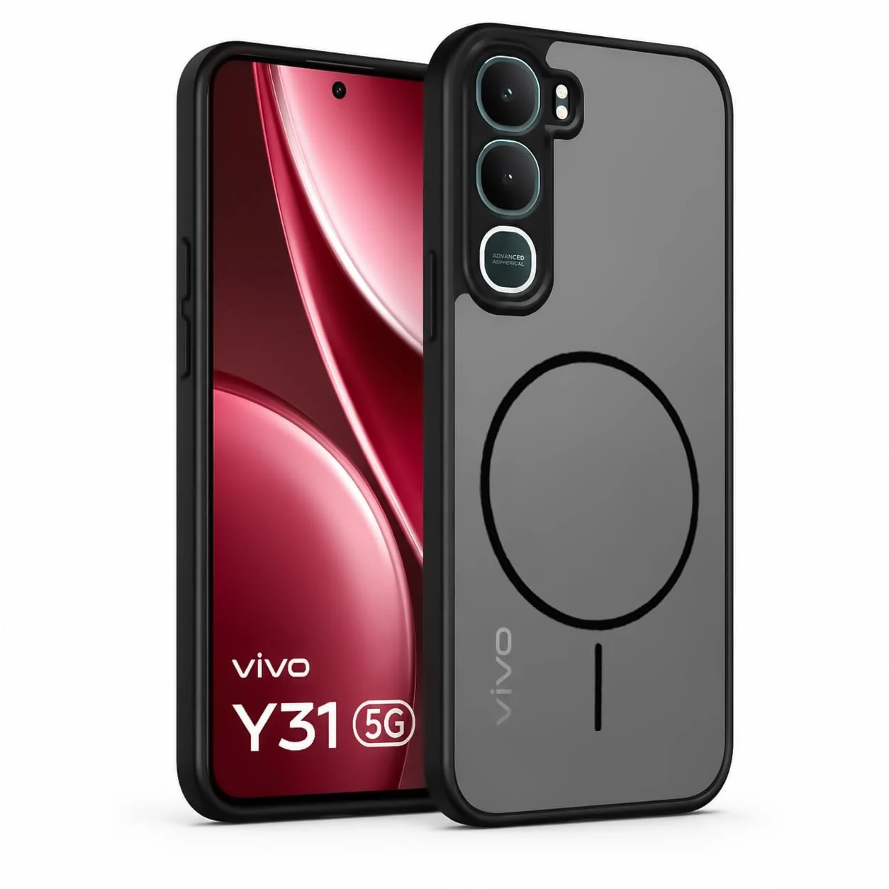 DL3 Mobilak Case For Tecno Camon 30 4G Translucent Matte PC Back & Soft TPU Edge, [Not Compatible with MagSafe] Anti-Scratch Shockproof Protective Cover with Full Camera Protection - Black