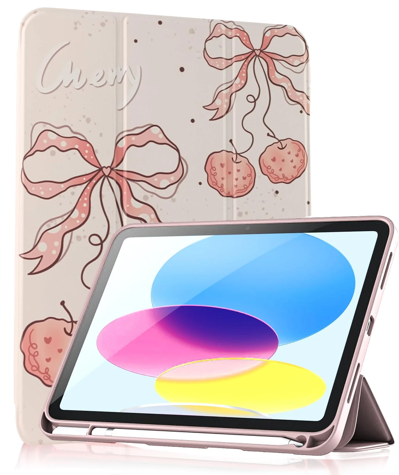 DL3 Mobilak iPad (A16) 11th Generation 11 Inch 2025/10th Generation 10.9 Inch 2022 with Pencil Holder, iPad 10 Flexible TPU Back Shell Smart Trifold Stand Protective Cover Auto Wake/Sleep - Style 6
