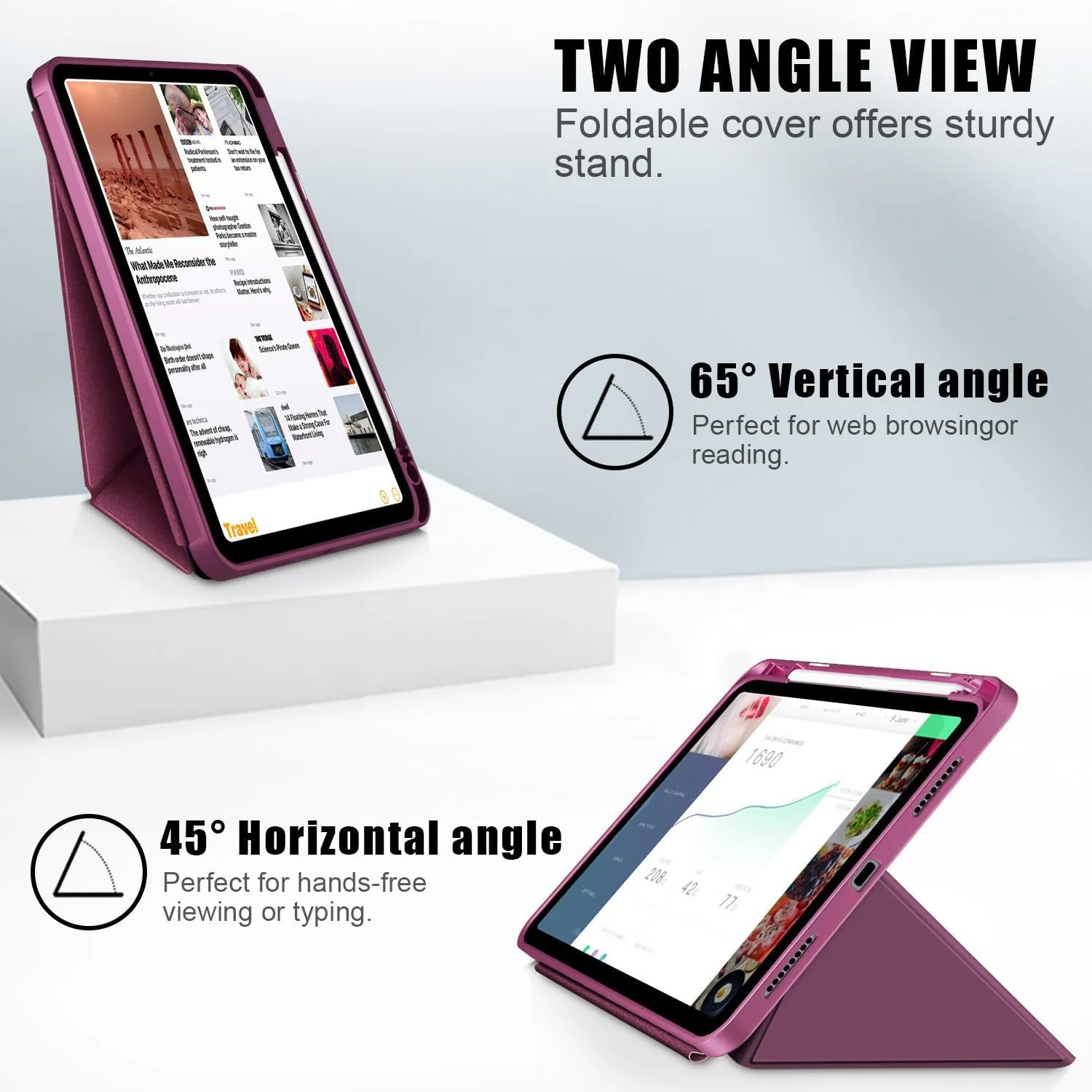 DL3 Mobilak Compatible with iPad Air 5/4 (2022/2020 5th/4th Generation 10.9-Inch) Case, Smart Stand, Pencil Holder, Shockproof Slim Lightweight Leather Cover, Modern Abstract Design - Wine Red