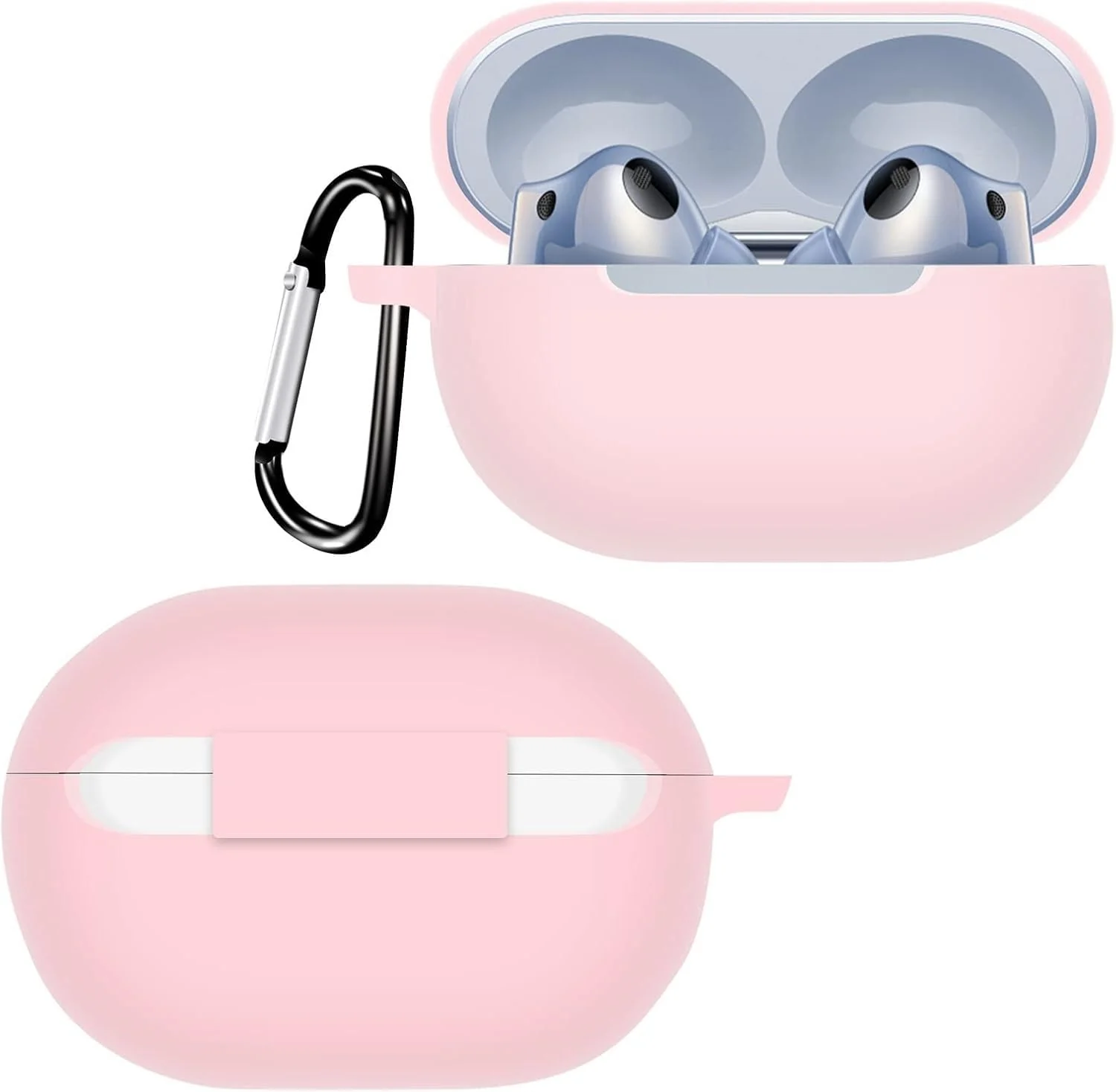 DL3 Mobilak Silicone Cover Case Compatible with Huawei Freebuds Pro 2 2022 Portable Protective Case Cover With Hook For Huawei Freebuds Pro 2 - Pink
