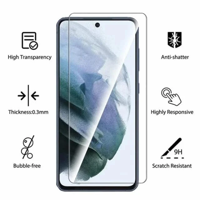 DL3 Mobilak 5D Full Glass Screen Protector For Samsung S21 FE 5G Frame Protector - Black