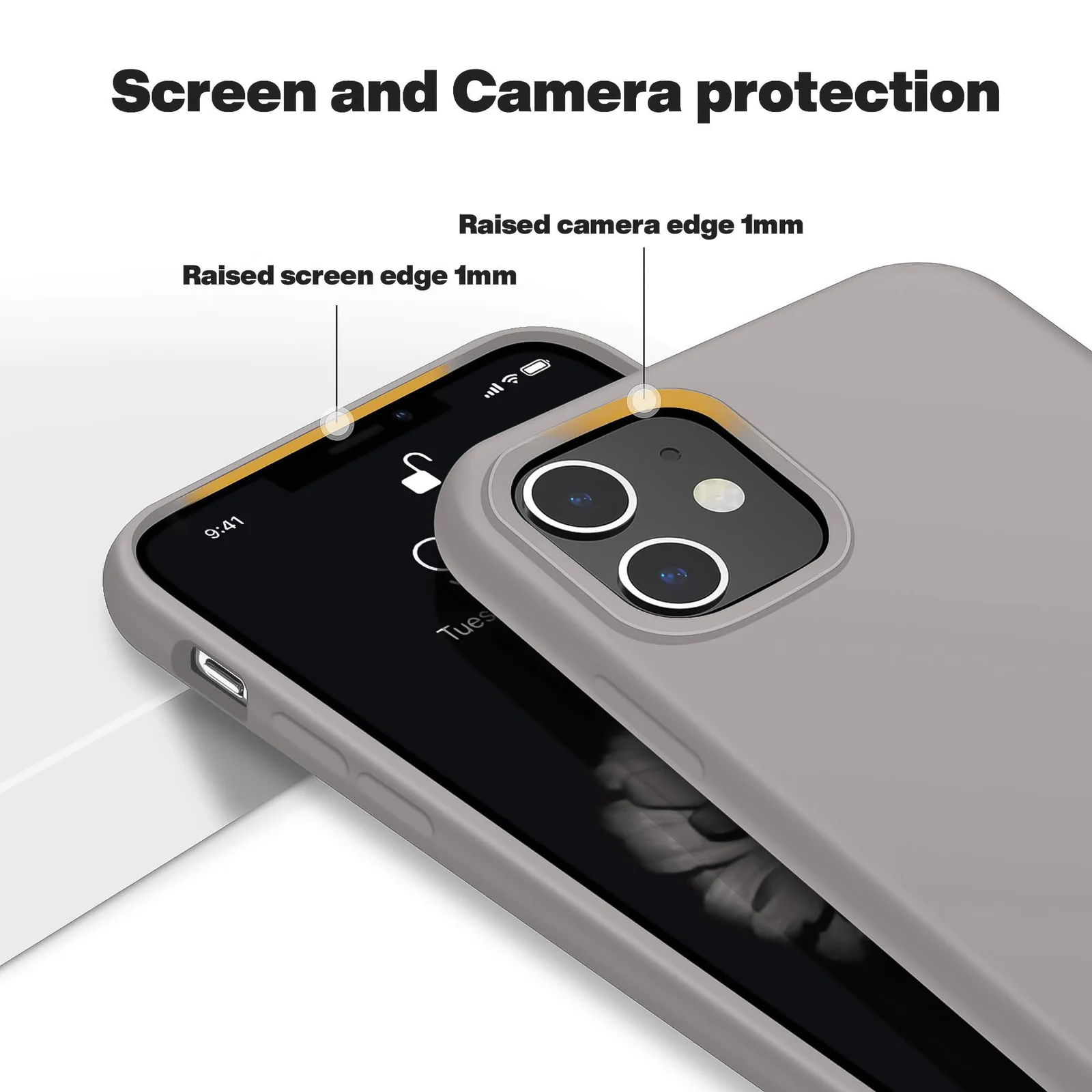 DL3 Mobilak Liquid Silicone Case for iPhone 11 (6.1 Inch), Shock-absorbing protection, Scratch-resistant surface, Soft microfiber lining - B.Stone