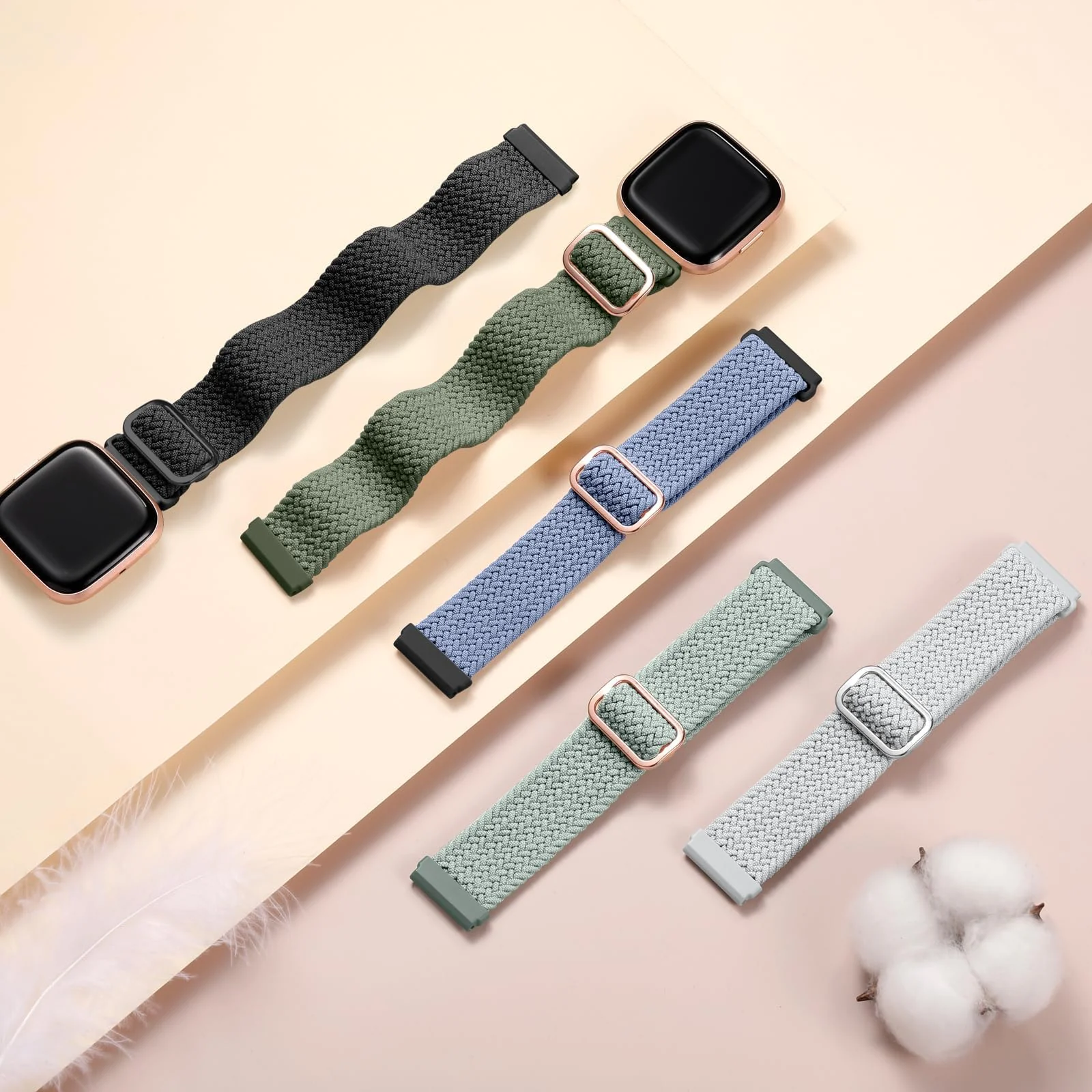DL3 MOBILAK Soft Elastic Nylon Watch Strap for Xiaomi Redmi Watch 3 Lite and 3 Active - Black