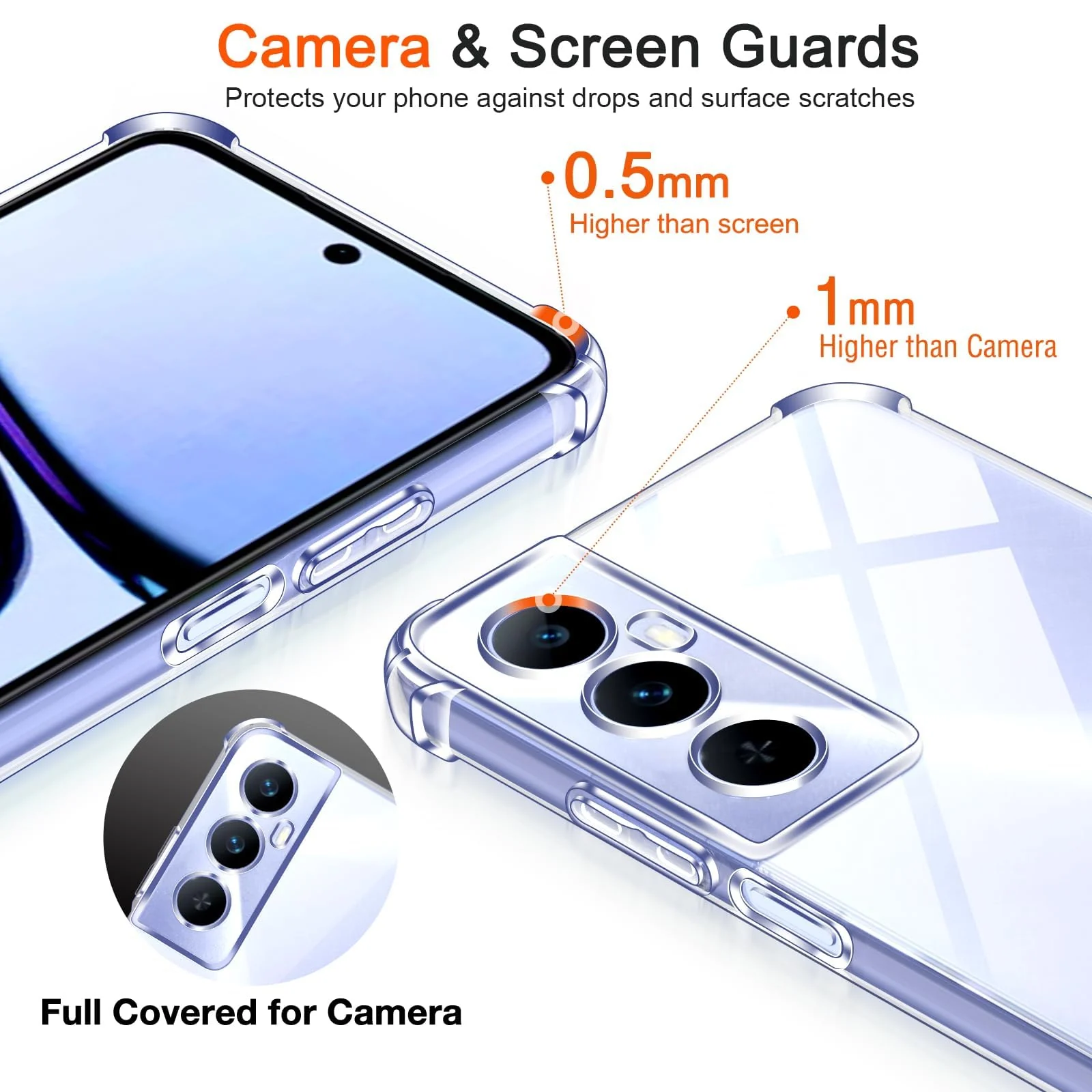 DL3 Mobilak Clear TPU Protective Case for realme C65 4G / realme C65 4G with Camera Protection and Shockproof Design - Clear