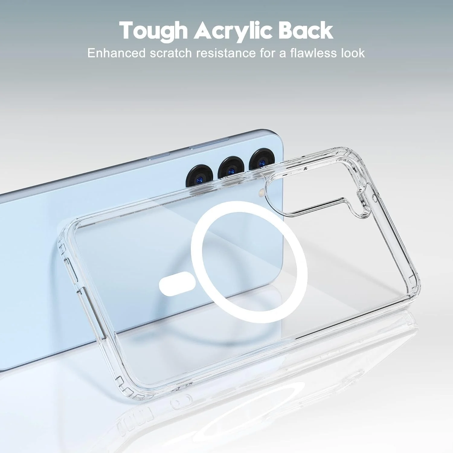 DL3 Mobilak for Samsung Galaxy S23 5G Case [Compatible with MagSafe] [Strong Magnet] [Non-Yellowing] Magnetic Slim Thin Bumper Phone Cover, Lightweight, and Durable - Clear
