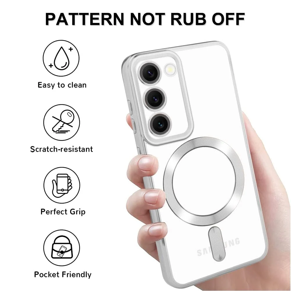 DL3 Mobilak Clear MagSafe-Compatible Magnetic Case for Huawei P30 Pro with Camera Protection and Shockproof Design - Silver