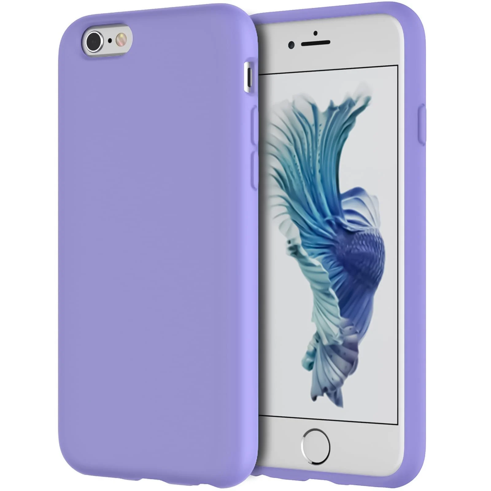 DL3 Mobilak Liquid Silicone Case for iPhone 6 / 6S, Shock-absorbing protection, Slim, lightweight profile - Light Purple
