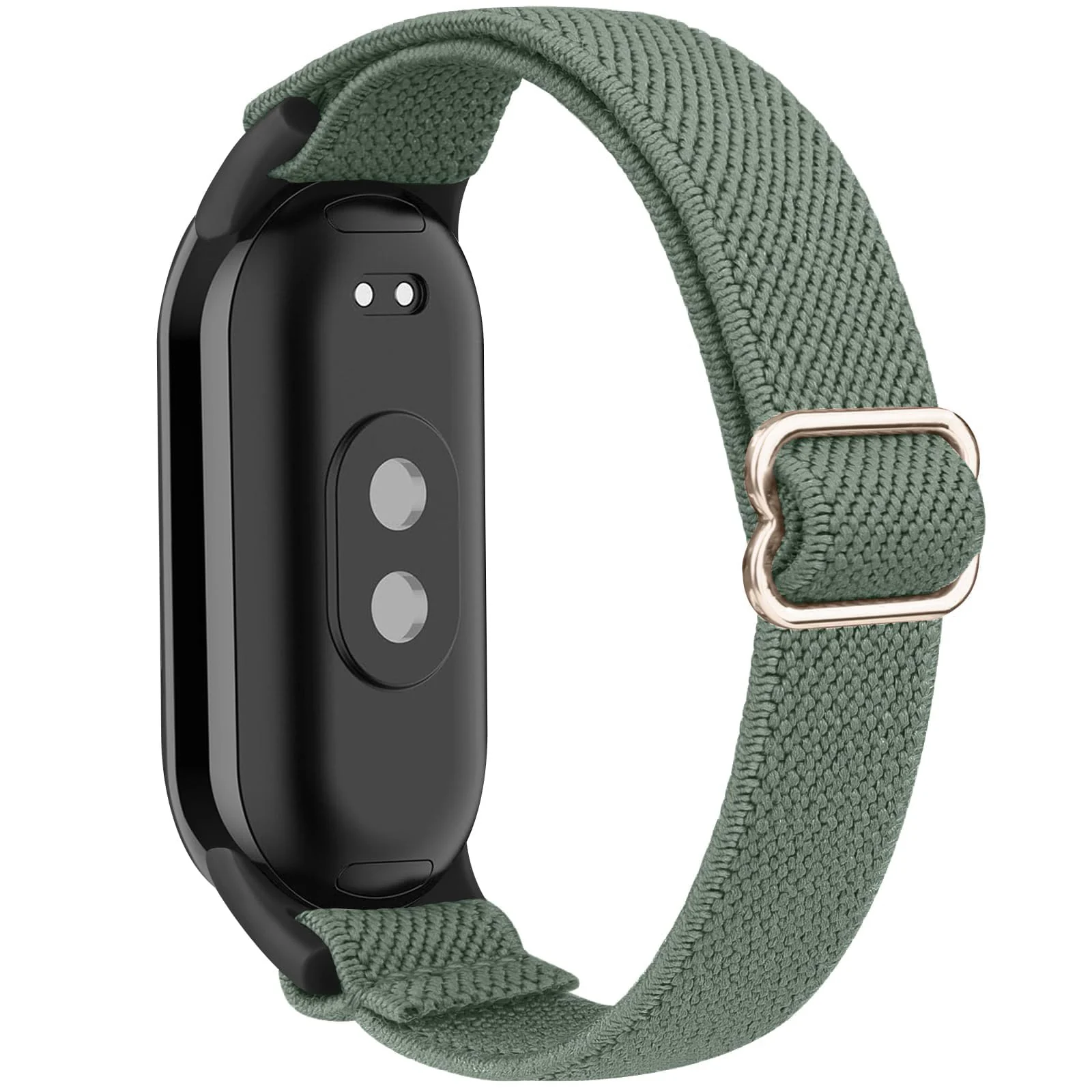 DL3 Mobilak Strap for Xiaomi Mi Band 10 / Xiaomi Mi Band 9 / Xiaomi Mi Band 8, Elastic Nylon Straps, Adjustable Breathable Replacement Bracelet for Xiaomi Smart Band 8/9/10 for Women Men - Green