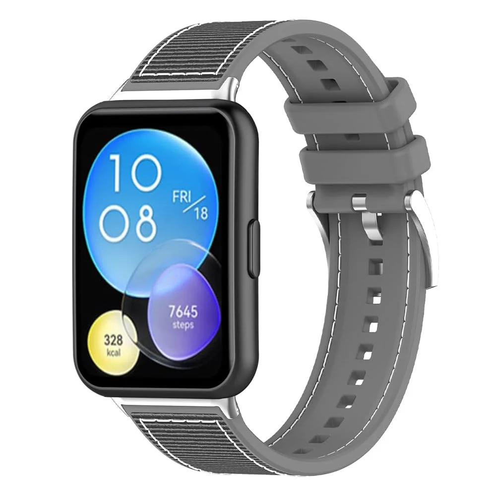 DL3 Mobilak Sport Silicone Nylon Band Designed for Huawei Watch Fit 2 for Men Women, Waterproof Soft Replacement Strap for Huawei Watch Fit2